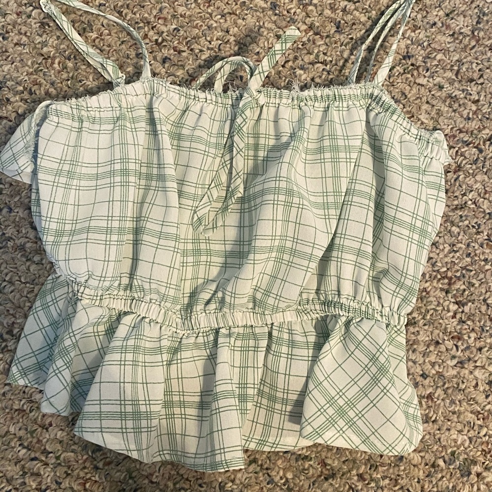 Pale Green Tie tank top